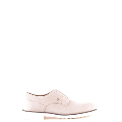 Tod's Men's White Suede Lace-up Shoes
