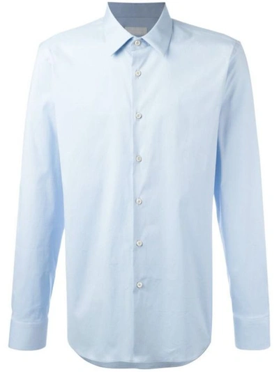 Prada Men's Long Sleeve Shirt Dress Shirt In Light Blue