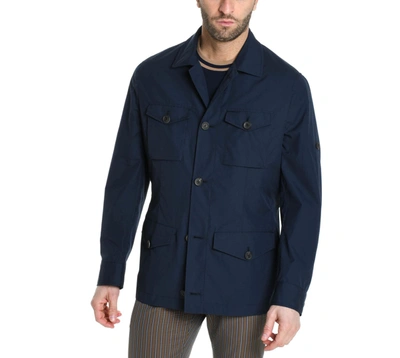 Brunello Cucinelli Men's Blue Cotton Outerwear Jacket