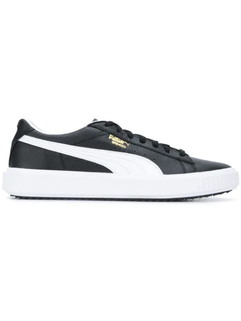 Puma Men's Breaker Leather Casual Sneakers From Finish Line In Black ...