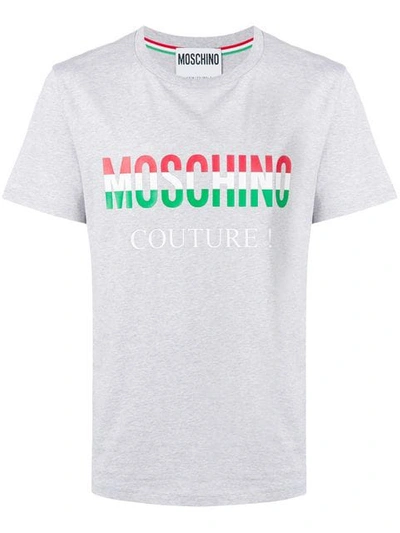 Moschino Grey Cotton T-shirt In 1485 Grey Melange