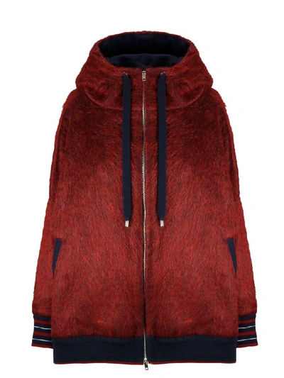 Mrz Zip-up Hoodie In Burgundy