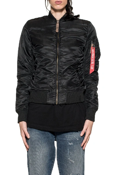 Alpha Industries Women's 13300903 Black Polyester Outerwear Jacket