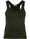Rabanne Green Viscose Tank Top In 316 Army