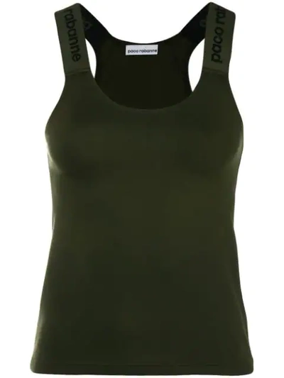 Paco Rabanne Green Viscose Tank Top In 316 Army