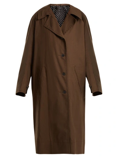 Haider Ackermann Single-breasted Cotton Trench Coat In Green