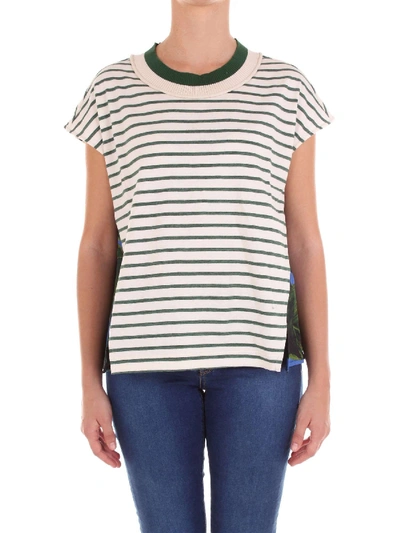 Altea Women's 185503beige Beige/green Cotton T-shirt