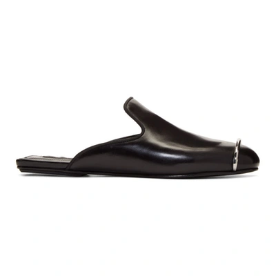 Alexander Wang Jaelle Leather Loafer Slides In Black