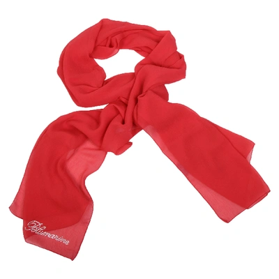 Blumarine Red Silk Scarf