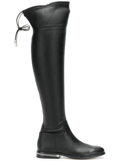 Michael Michael Kors Michael Kors Women's Black Faux Leather Boots In 001 Black