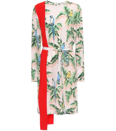 Stella Mccartney Long-sleeve Tropical-print Dress In Pink