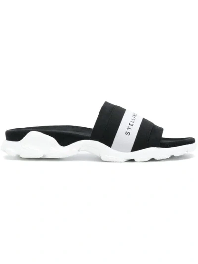 Stella Mccartney Faux Suede And Rubber Slides In White/black