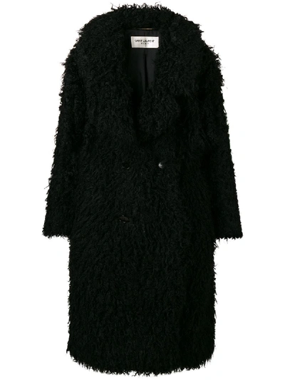 Saint Laurent Black Acrylic Coat