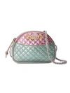 Gucci Quilted Color-block Metallic Leather Shoulder Bag In Multicolor