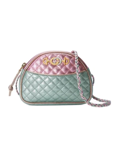 Gucci Quilted Color-block Metallic Leather Shoulder Bag In Multicolor