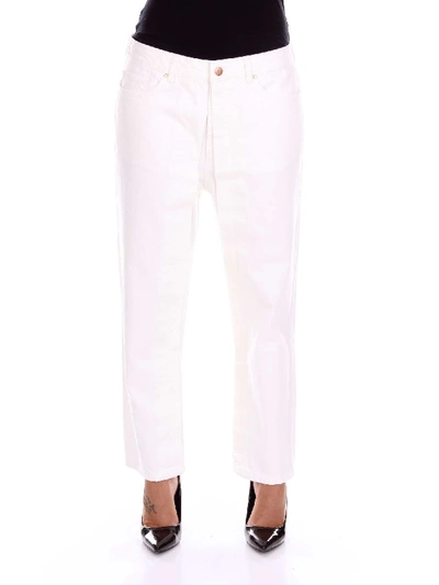 Aalto Women's A1de4white White Cotton Pants