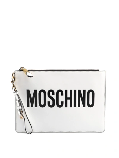 Moschino Women's A841580011001 White Leather Clutch