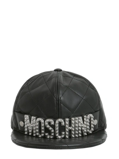 Moschino Quilted Cap In Black
