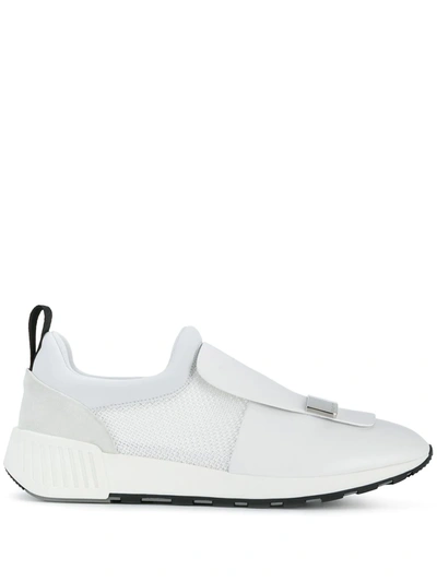 Sergio Rossi Leather And Suede Sneakers In White