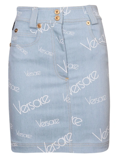 Versace Women's A80509a226846a8054 Blue Cotton Skirt