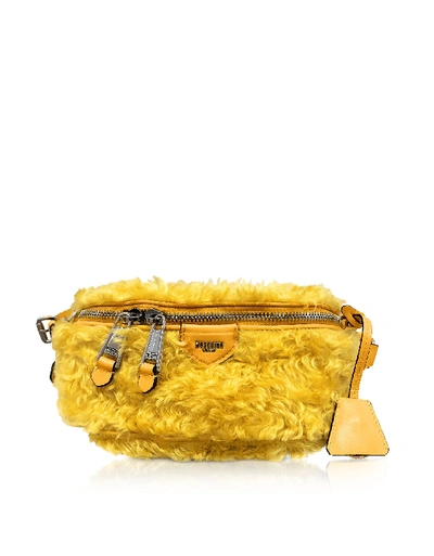 Moschino Yellow Wool Travel Bag