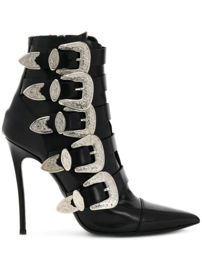 Dsquared2 Black Leather Ankle Boots