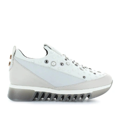 Alexander Smith White Leather Slip On Sneakers