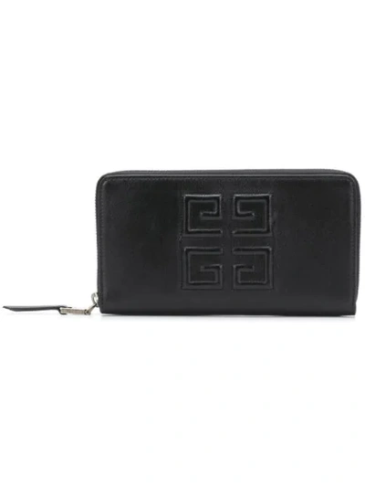 Givenchy Logo Zip Around Wallet In Black