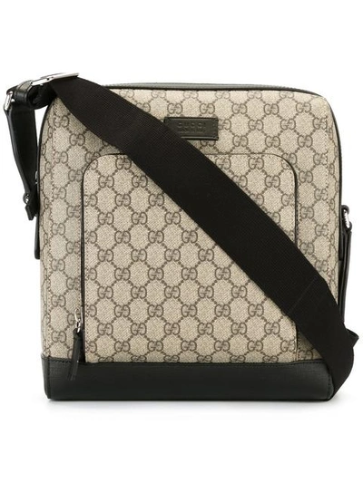 Gucci House Pattern Messenger Bag In Beige