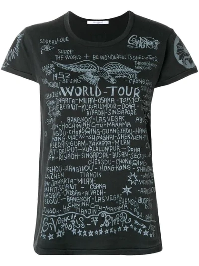 Givenchy World Tour Printed T-shirt In Black