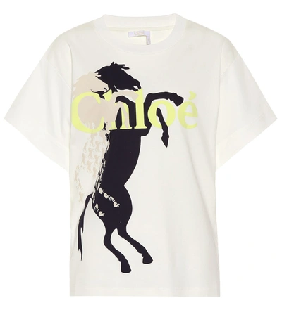 Chloé Chloe White Mercerised Horse T-shirt