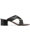 Chloé Rony Embellished Leather Mules In Black