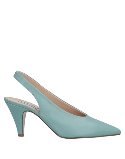 Giampaolo Viozzi Light Blue Leather Pumps In Sky Blue