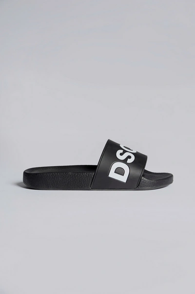 Dsquared2 10mm Dquared2 Logo Rubber Slides In Black
