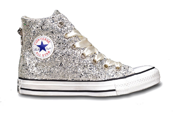 converse glitter silver