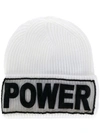 Versace Power Manifesto Ribbed-wool Beanie In White