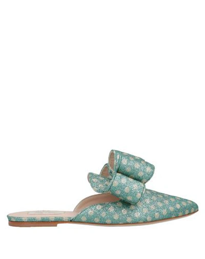 Polly Plume Green Leather Sandals