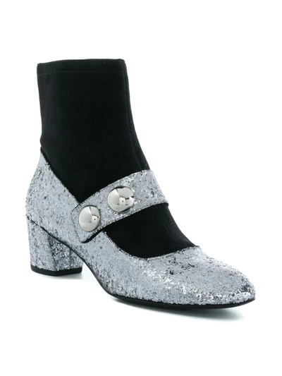 Marc Jacobs Women's Margaux Glitter & Suede Booties In Silver