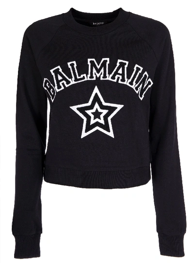 Balmain Women's 146910m064c5101 Black Cotton Sweatshirt