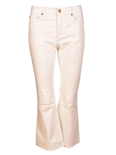 Michael Kors Crop Flared White Cotton Jeans