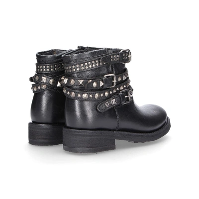 Ash Women's S18tatumblack Black Leather Ankle Boots