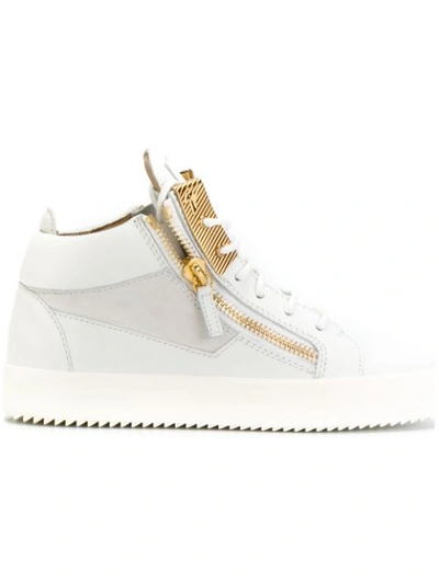 Giuseppe Zanotti White Polyester Hi Top Sneakers