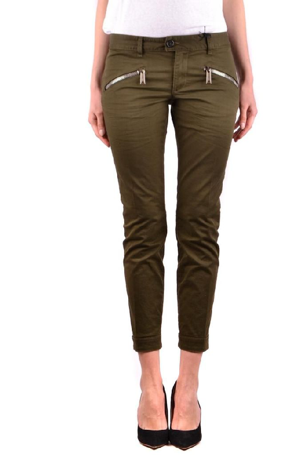 Dsquared2 Women's Green Cotton Pants | ModeSens