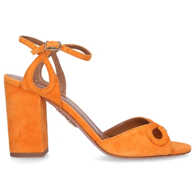 Aquazzura Women's Vermids0sue93c Orange Suede Sandals