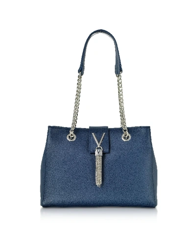 Valentino By Mario Valentino Blue Faux Leather Shoulder Bag