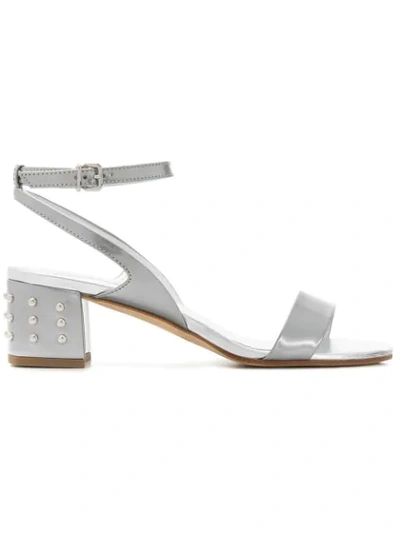Tod's Women's Leather Heel Sandals In Metallic