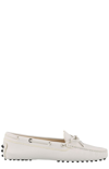 Tod's Gommino Textured-leather Loafers In White