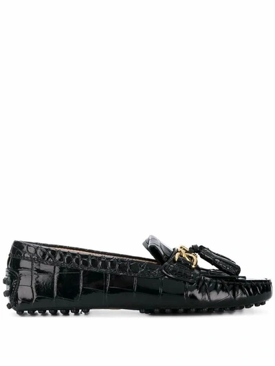 Hogan Women's Black Leather Loafers