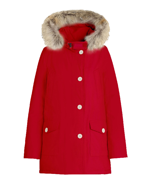 Woolrich Red Cotton Outerwear Jacket ModeSens