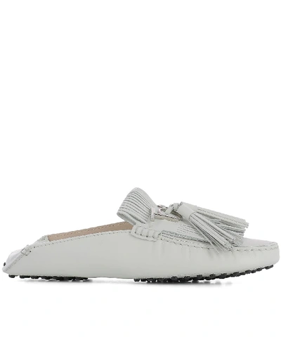 Tod's Women's Xxw00g0x860nb5b001 White Leather Loafers
